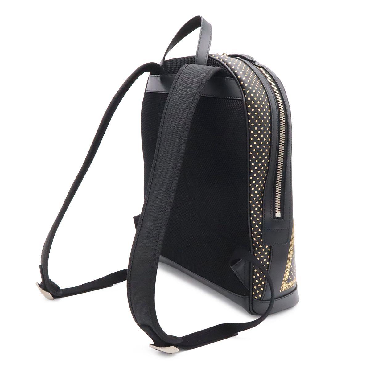 Gucci Guccy Backpack Star Pattern Leather Black Gold — view 2