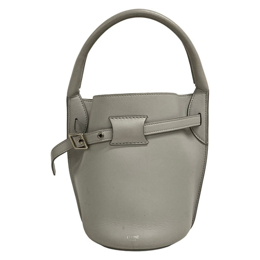 Celine Handbag Big Bag Bucket Nano Gray Leather