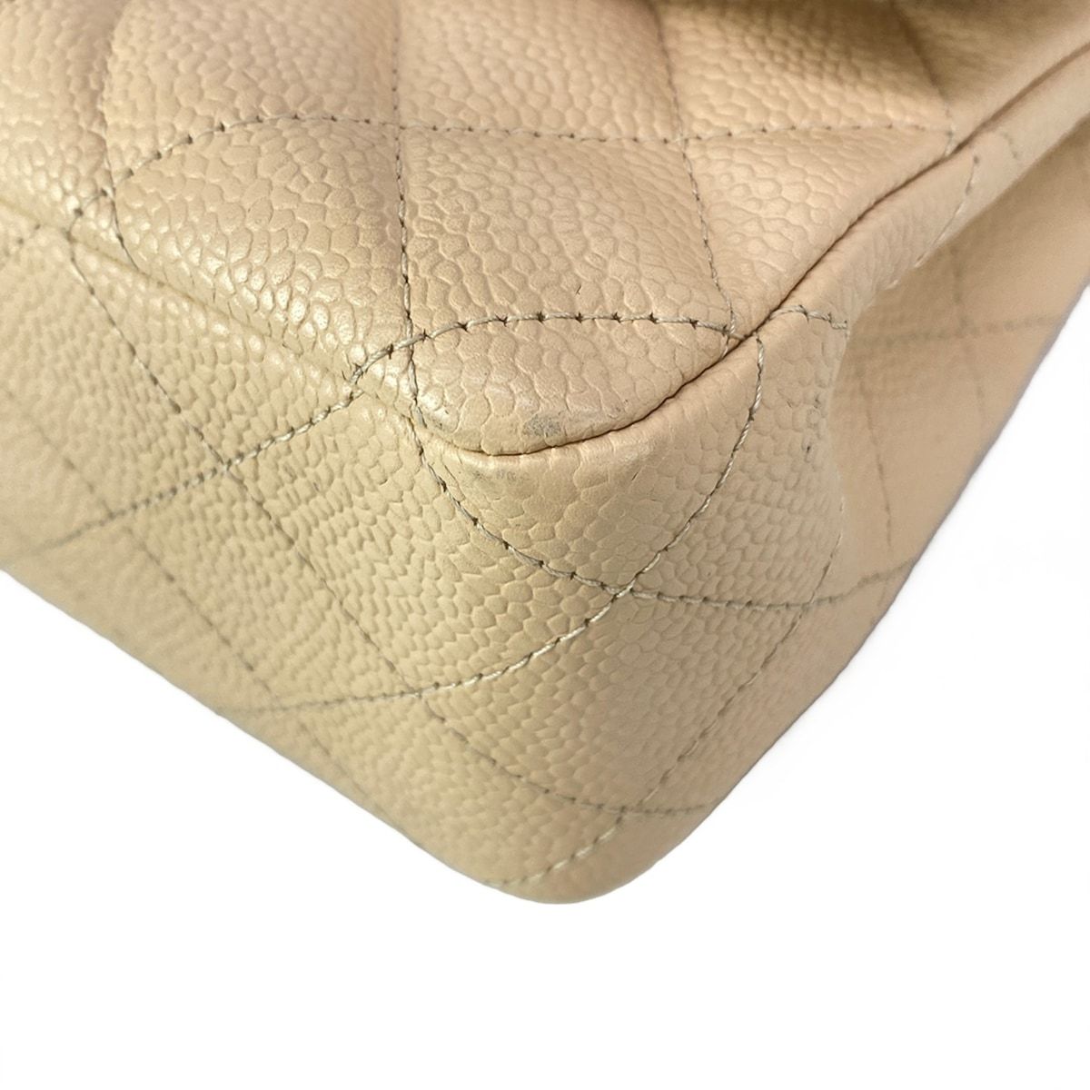Chanel Shoulder Bag Double Flap Quilted Beige Chain Gold — view 6
