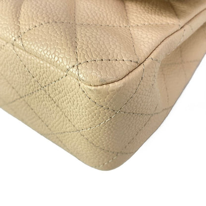 Chanel Shoulder Bag Double Flap Quilted Beige Chain Gold — view 6