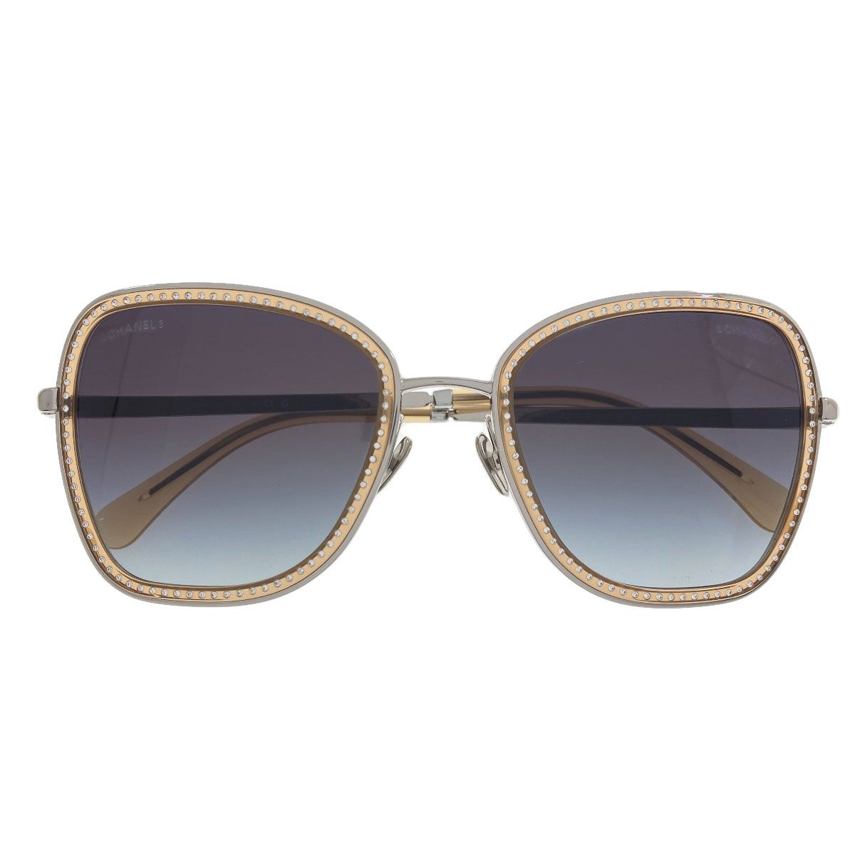 Chanel Rhinestone Sunglasses Acetate Metal Eyewear