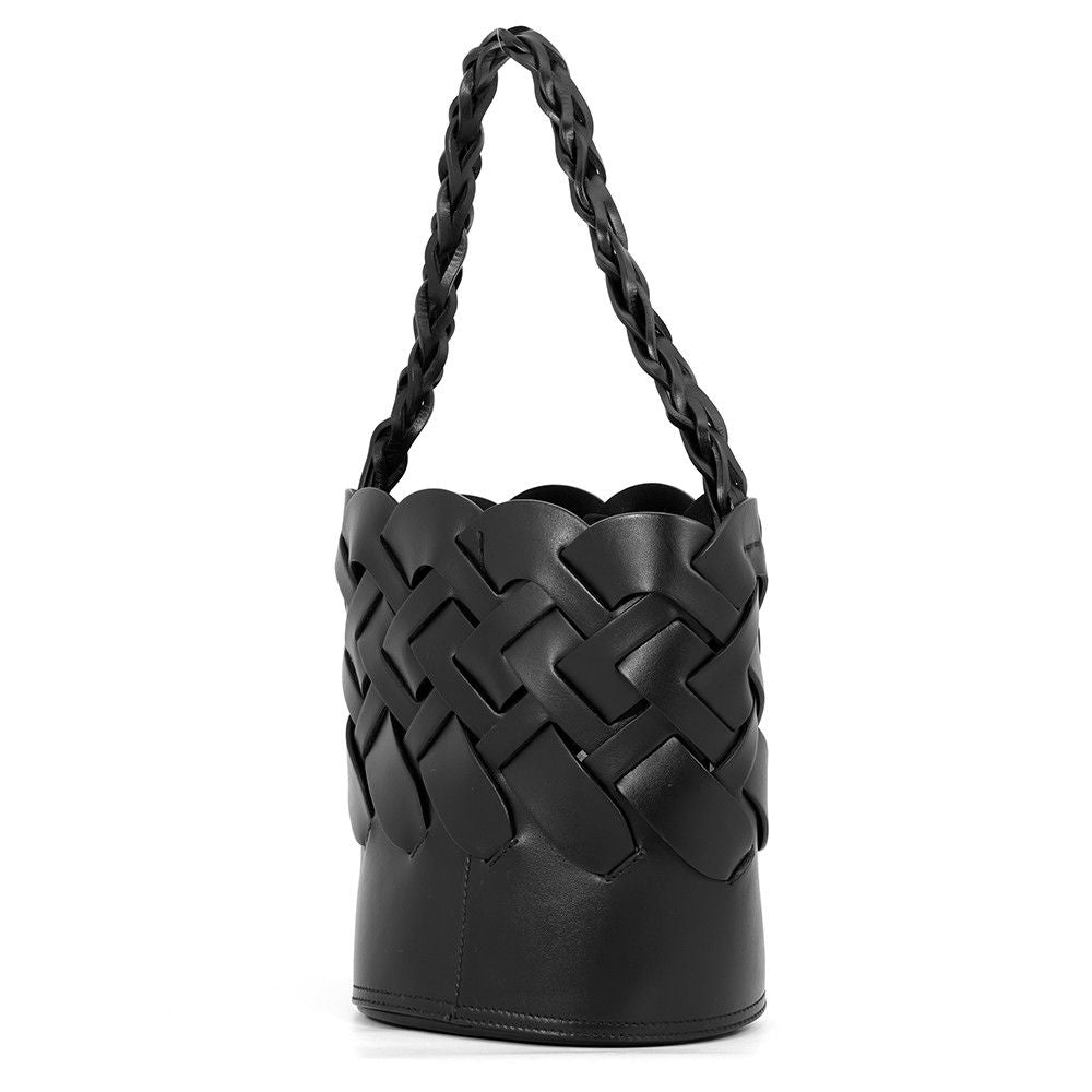 Prada Shoulder Bag Braided Leather Black — view 2