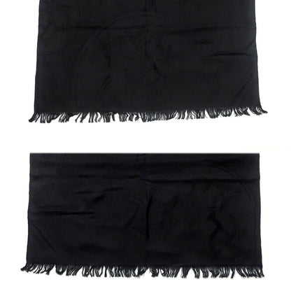 Hermes Shawl New Libris Black Cashmere Silk Scarf Fringe Jacquard — view 6