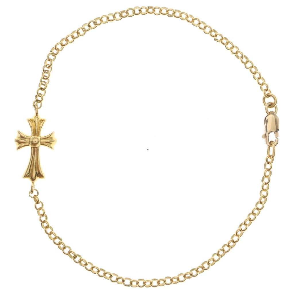 Chrome Hearts 22k Bby Fat Baby Fat Chain Gold Bracelet