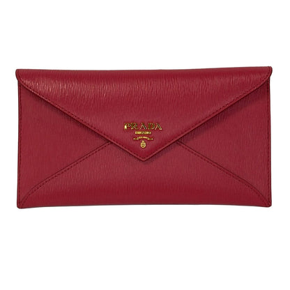 Prada Wallet Pink Document Letter Leather