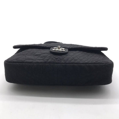 Chanel CC Logo Denim Camellia Chain Shoulder Bag Black — view 3