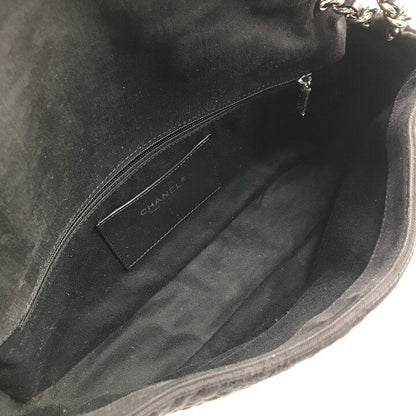 Chanel CC Logo Denim Camellia Chain Shoulder Bag Black — view 8
