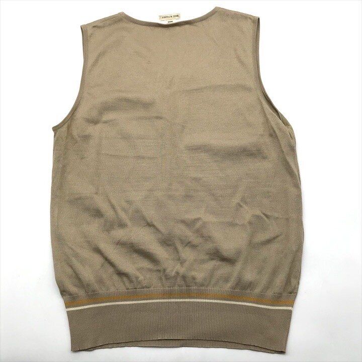 Hermes Sleeveless Knit 40 Silk 100% Beige Sweater — view 2
