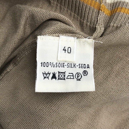 Hermes Sleeveless Knit 40 Silk 100% Beige Sweater — view 5