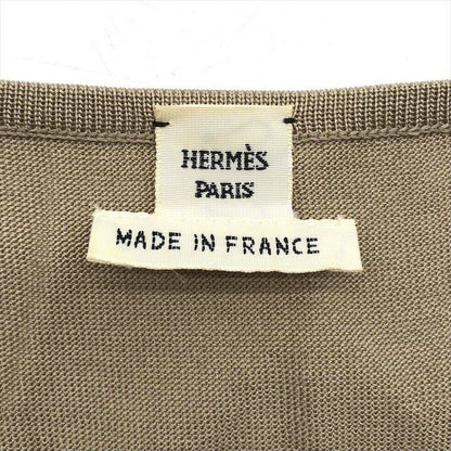 Hermes Sleeveless Knit 40 Silk 100% Beige Sweater — view 7