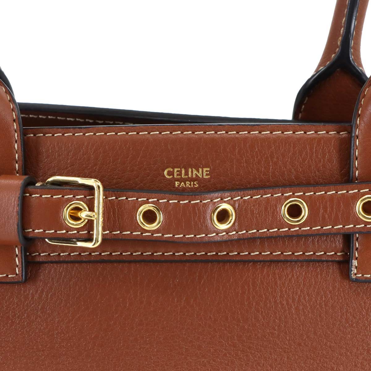 Celine Conti Tote Bag Leather Tan Gold — view 7
