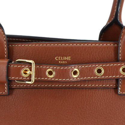 Celine Conti Tote Bag Leather Tan Gold — view 7
