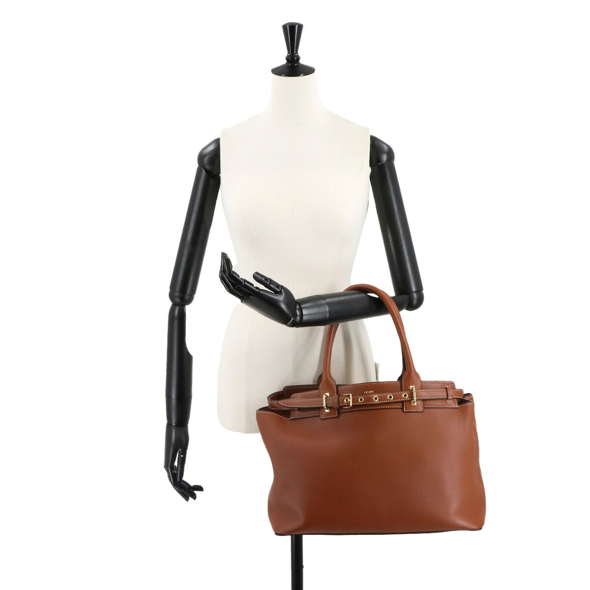 Celine Conti Tote Bag Leather Tan Gold — view 8