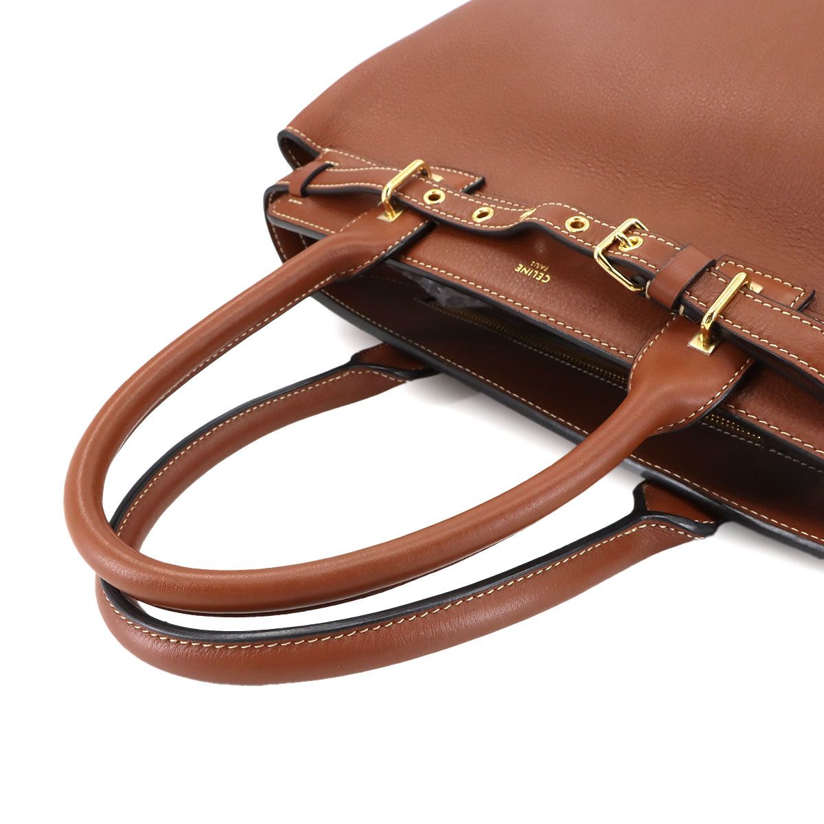 Celine Conti Tote Bag Leather Tan Gold — view 5