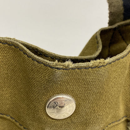 Hermes Tote Bag Fourre Tout MM Canvas Khaki Black Silver — view 8