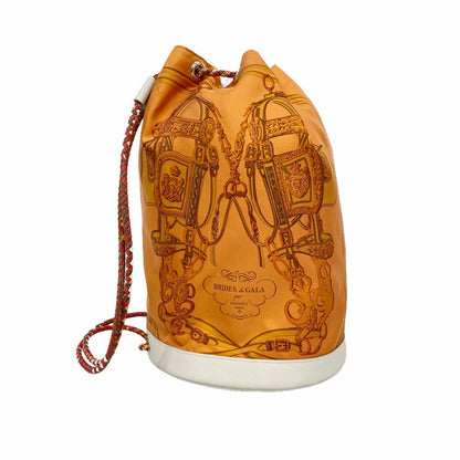 Hermes Shoulder Bag Socwar 22 Silk Orange Silver