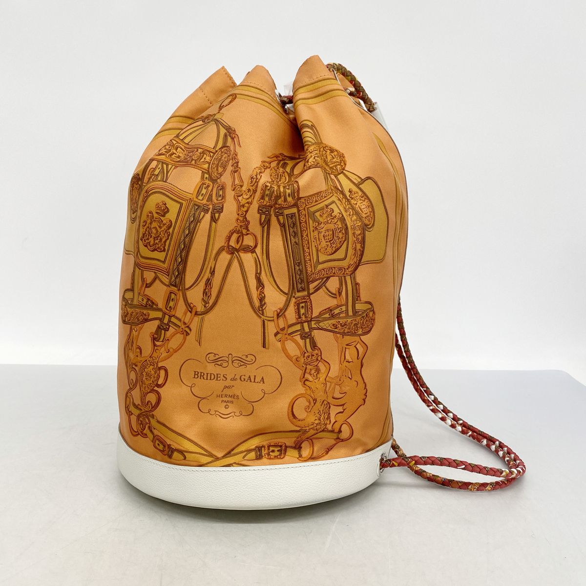 Hermes Shoulder Bag Socwar 22 Silk Orange Silver — view 6