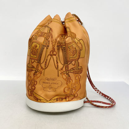 Hermes Shoulder Bag Socwar 22 Silk Orange Silver — view 6