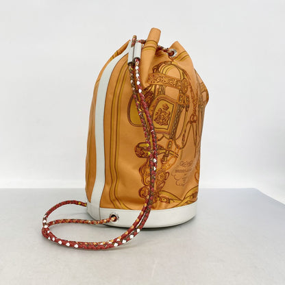 Hermes Shoulder Bag Socwar 22 Silk Orange Silver — view 2