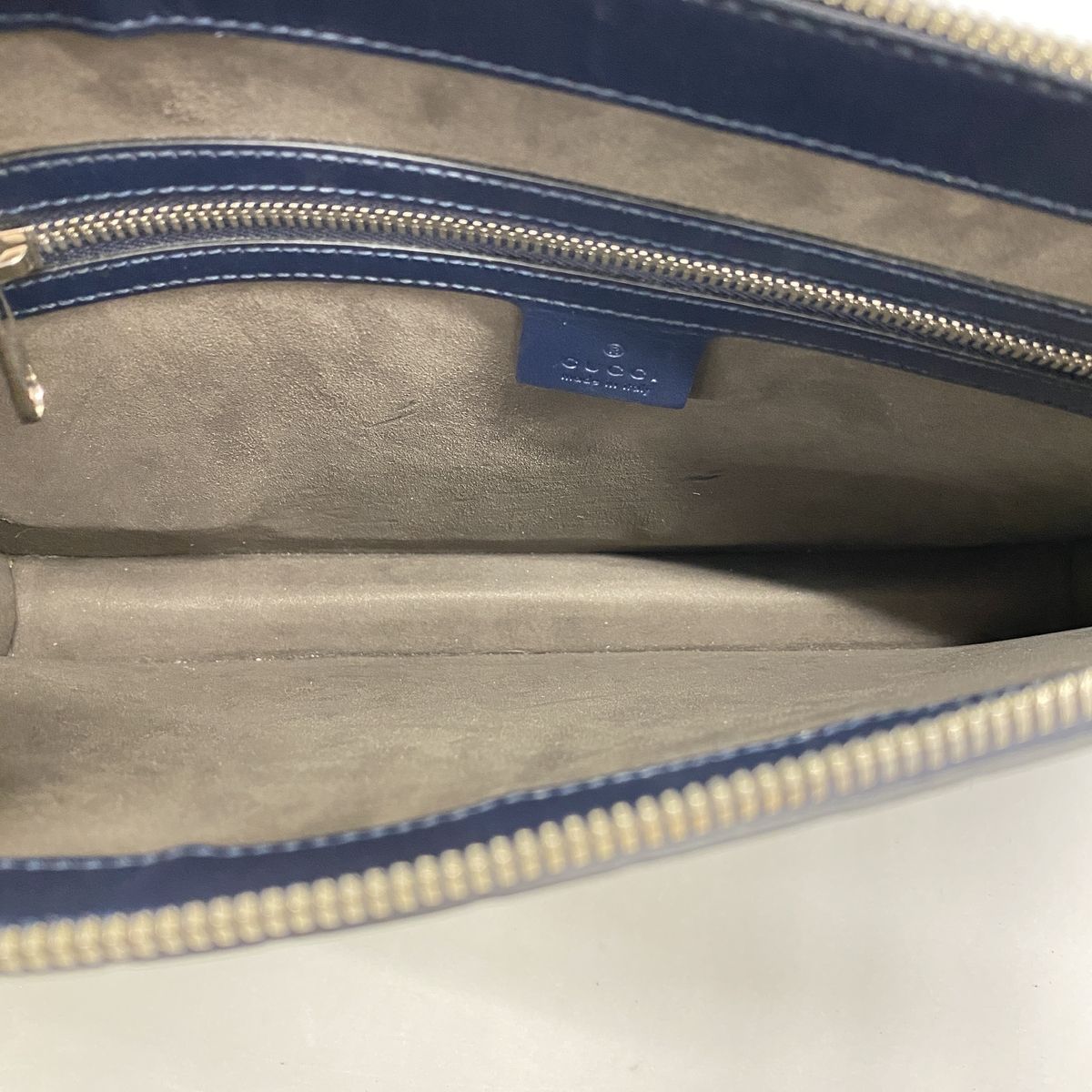 Gucci Shoulder Bag Guccissima Leather Navy Silver — view 4