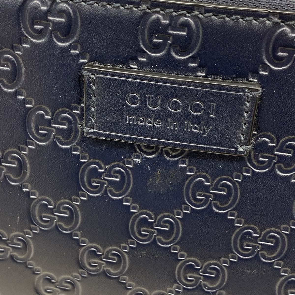 Gucci Shoulder Bag Guccissima Leather Navy Silver — view 8