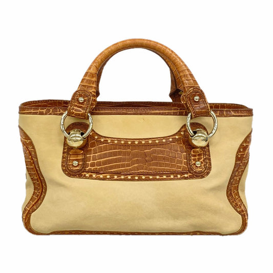 Celine Handbag Boogie Bag Leather Brown Gold