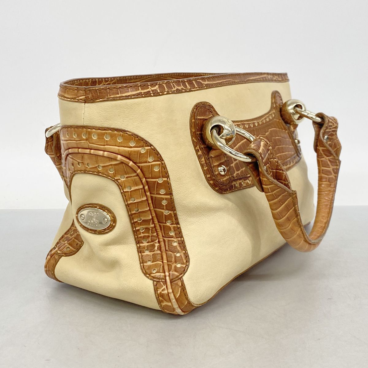 Celine Handbag Boogie Bag Leather Brown Gold — view 2