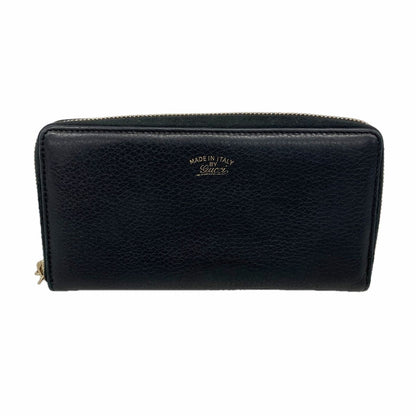 Gucci Wallet Bamboo Leather Black Gold