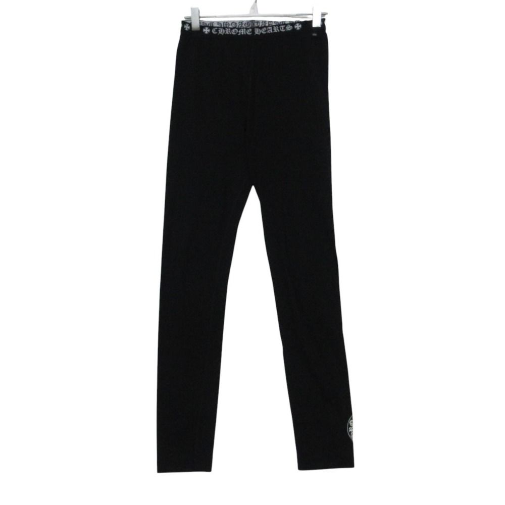 Chrome Hearts Pants Stretch Leggings Horseshoe Logo Switch Fitted Black