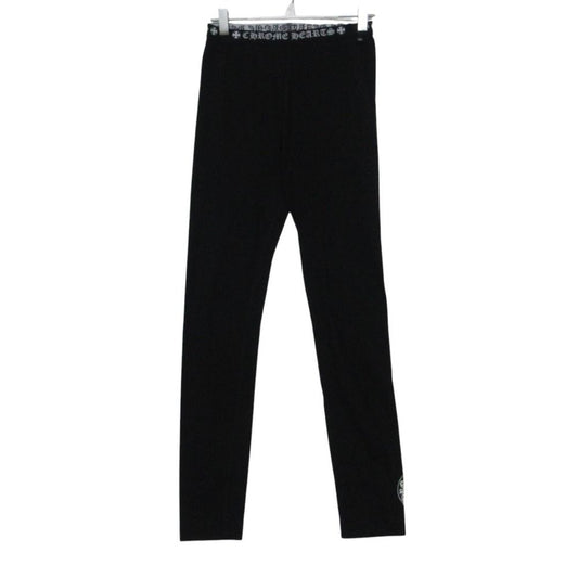 Chrome Hearts Pants Stretch Leggings Horseshoe Logo Switch Fitted Black