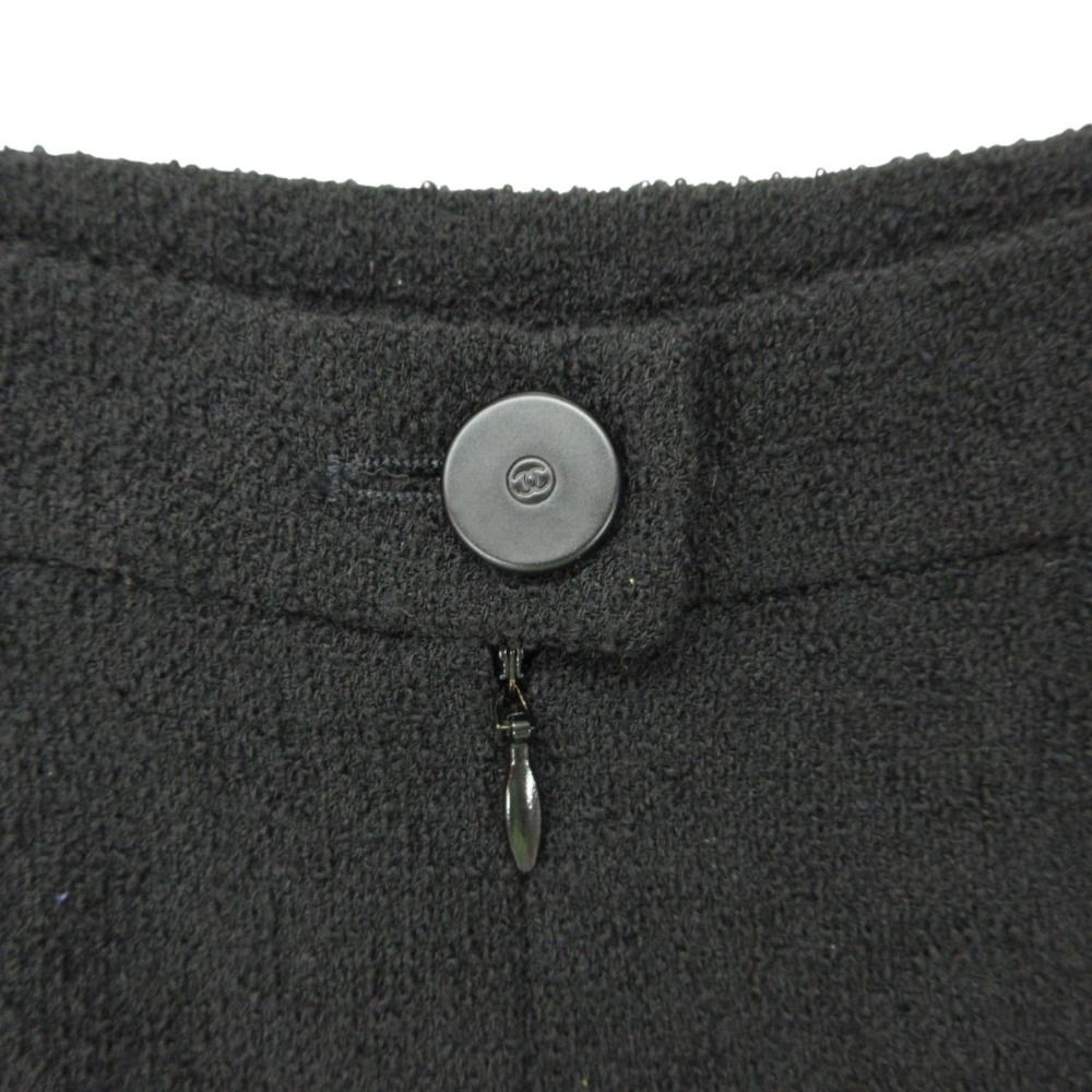 Chanel Skirt Tweed Fitted Knee-Length Black — view 3