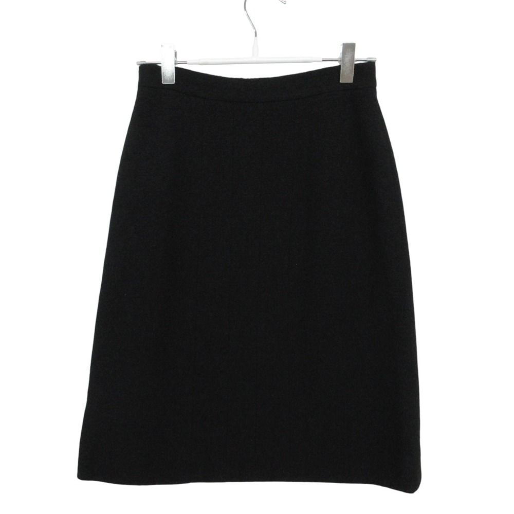 Chanel Skirt Tweed Fitted Knee-Length Black