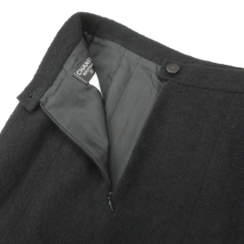 Chanel Skirt Tweed Fitted Knee-Length Black — view 4