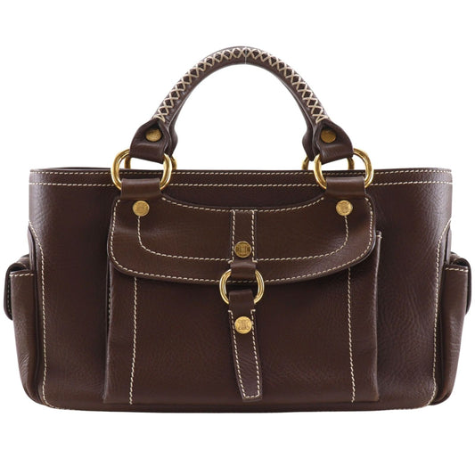 Celine Boogie Bag Calfskin Brown Handbag