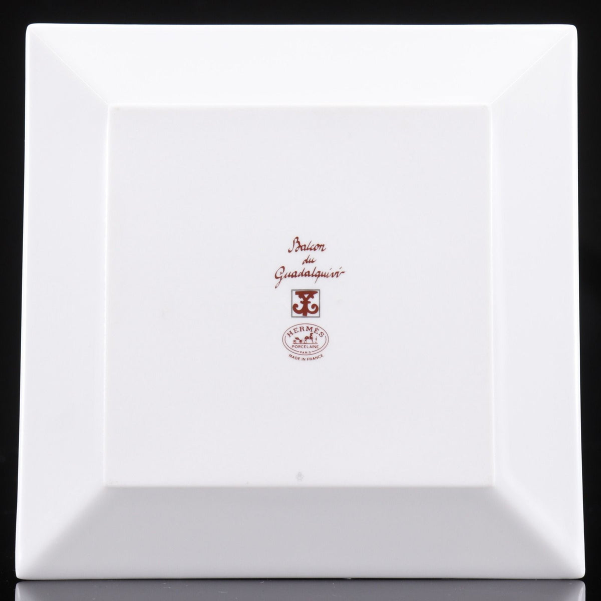 Hermes Square Plate Guadalquivir Ceramic White Red Tableware — view 3