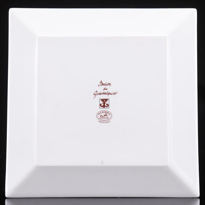Hermes Square Plate Guadalquivir Ceramic White Red Tableware — view 3