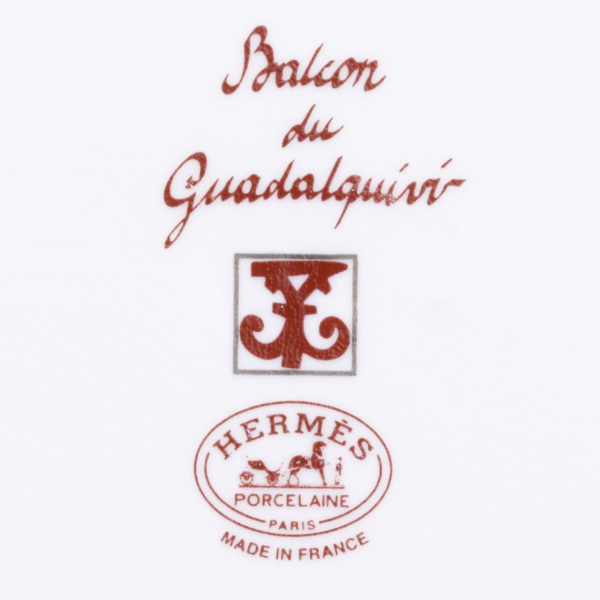 Hermes Square Plate Guadalquivir Ceramic White Red Tableware — view 5