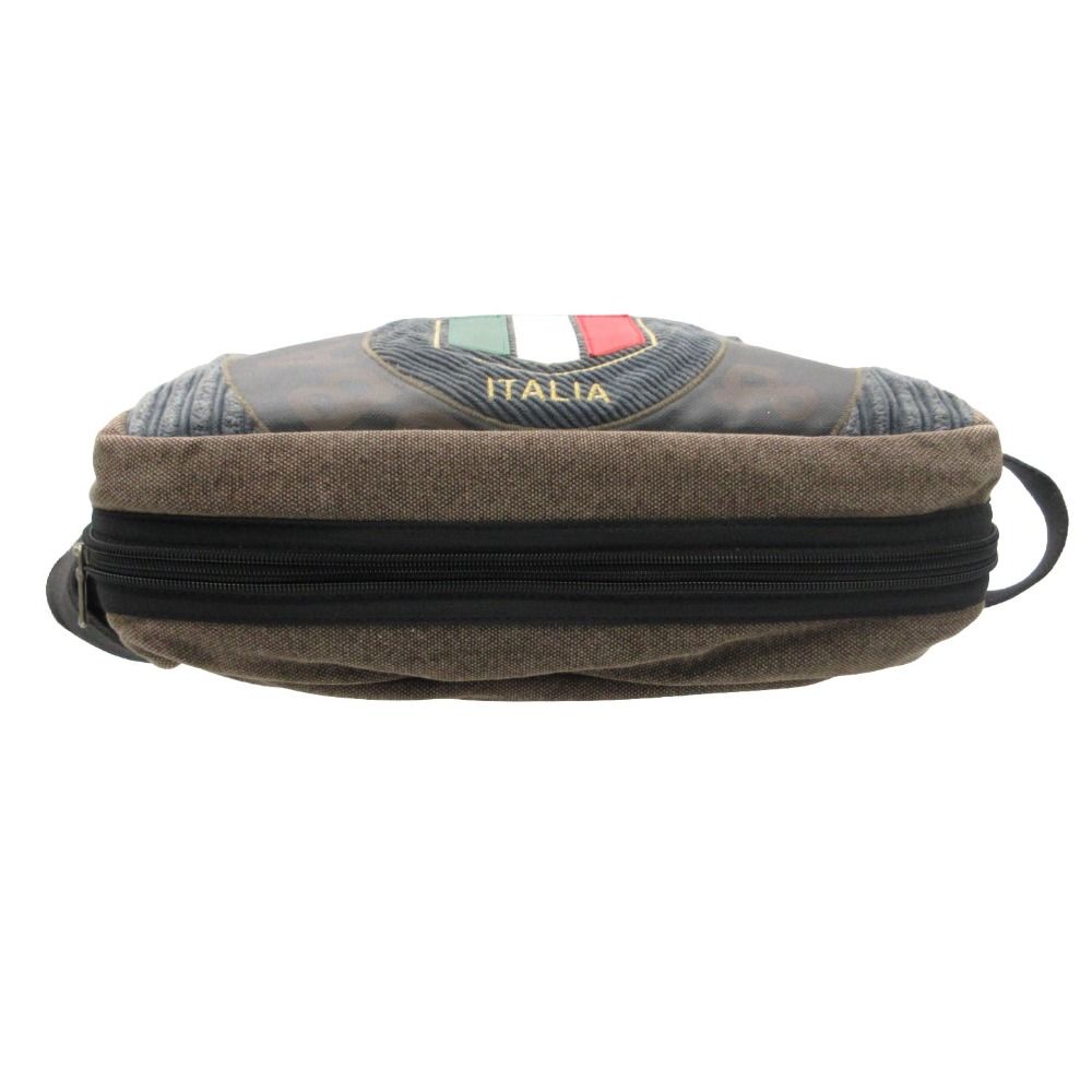Dolce & Gabbana Shoulder Bag Logo Canvas Corduroy Purse with Extension Function — view 5