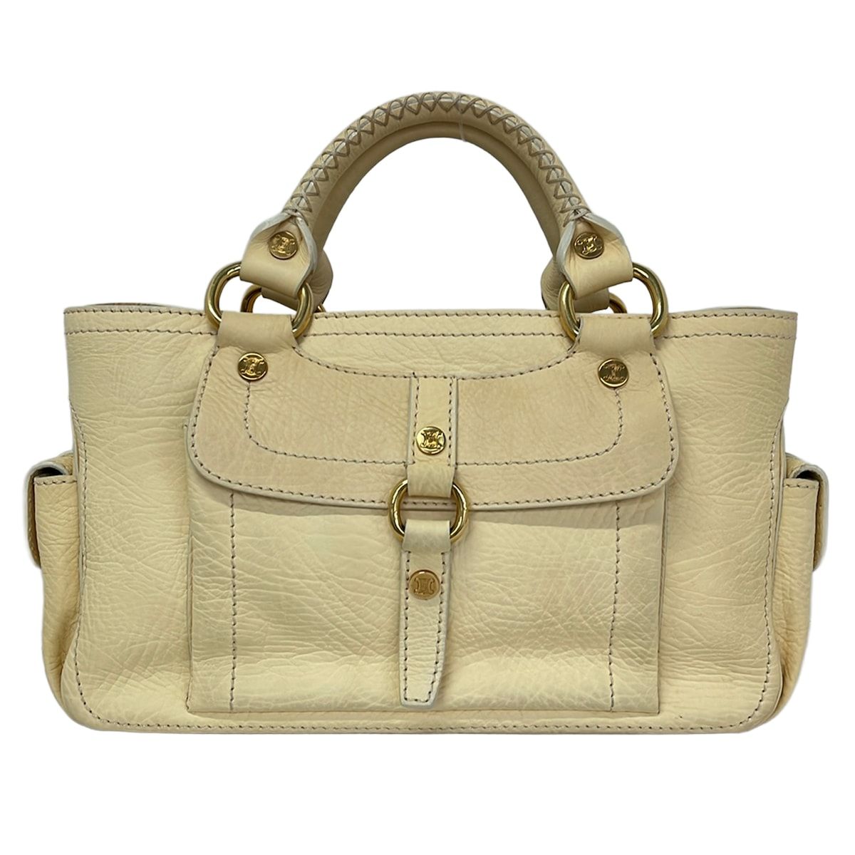 Celine Handbag Boogie Bag Ivory Leather