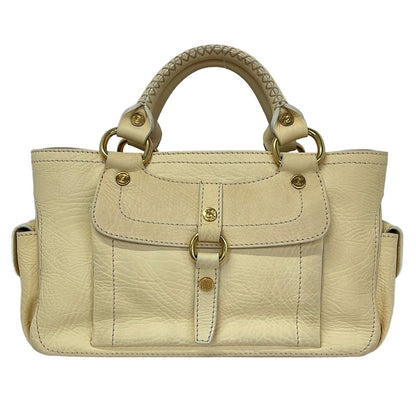 Celine Handbag Boogie Bag Ivory Leather