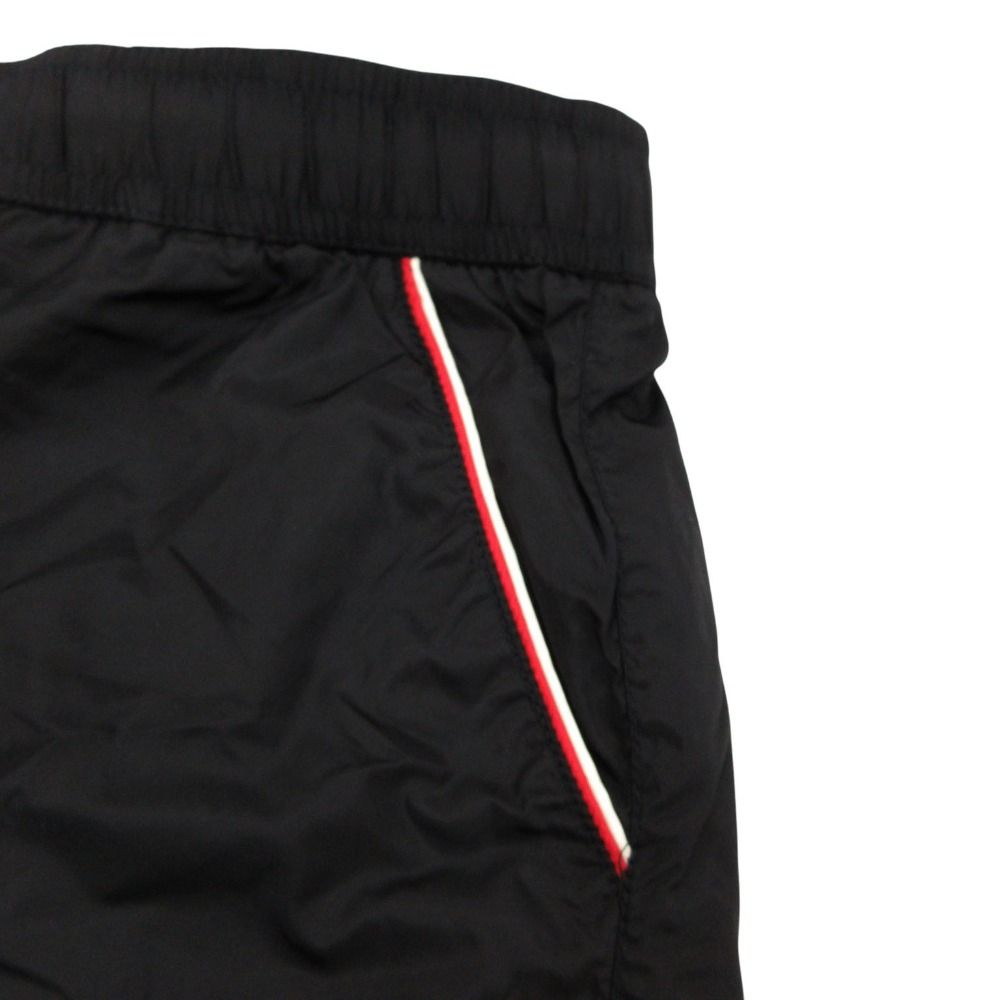 Moncler Shorts Boxer Mare Swim Trunks Logo Elastic Waist Velcro Black MM — view 4