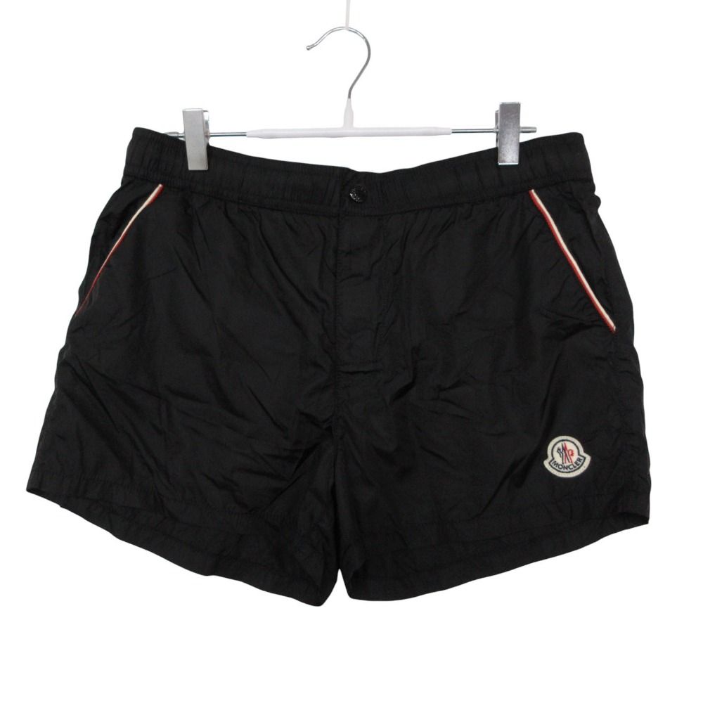 Moncler Shorts Boxer Mare Swim Trunks Logo Elastic Waist Velcro Black MM