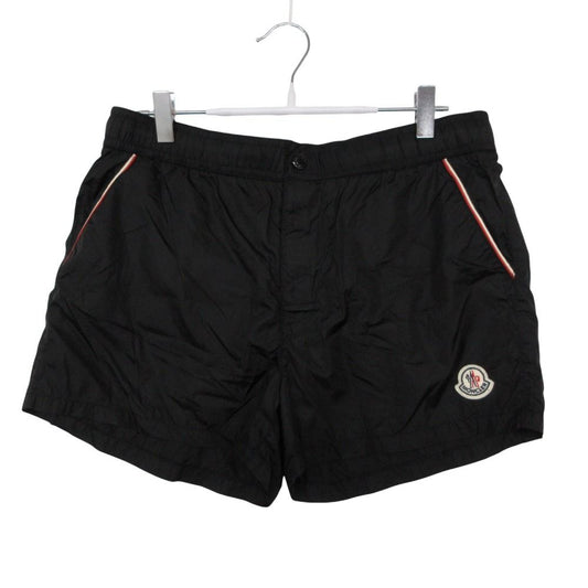 Moncler Shorts Boxer Mare Swim Trunks Logo Elastic Waist Velcro Black MM