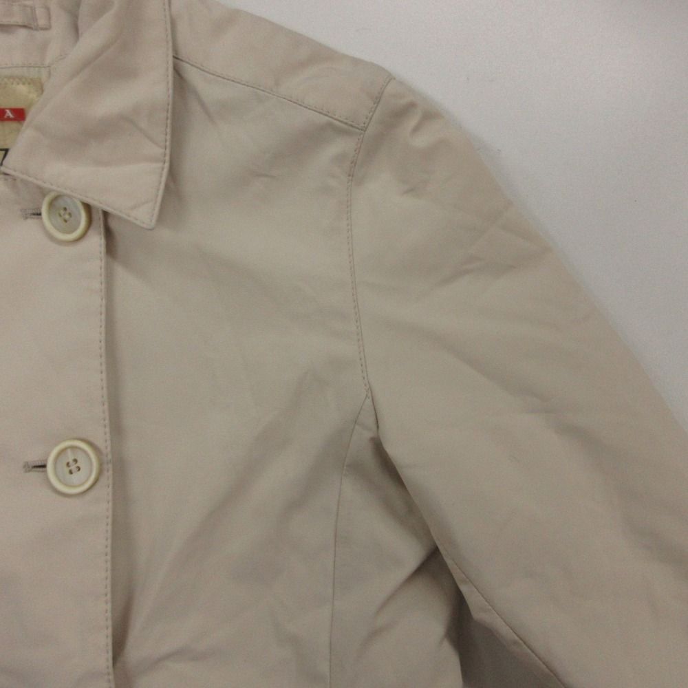 Prada Sports Trench Coat Nylon Polyester Long Light Beige — view 7