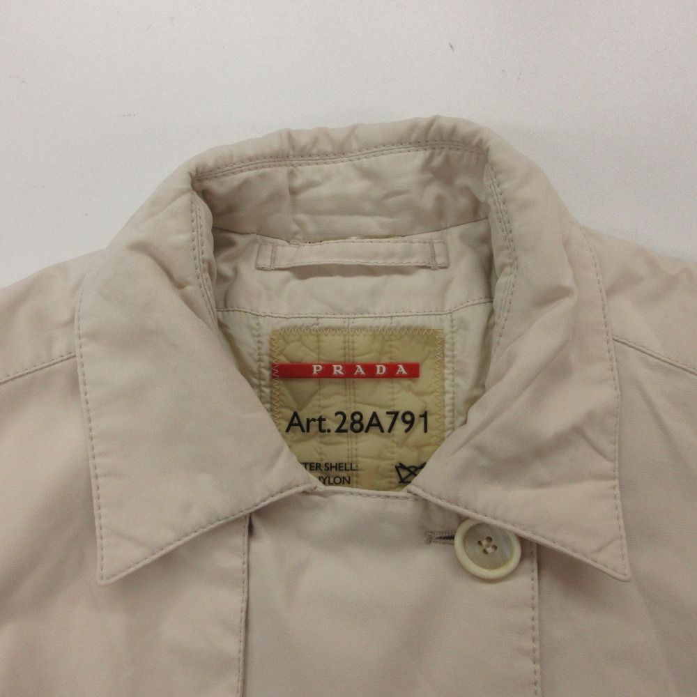 Prada Sports Trench Coat Nylon Polyester Long Light Beige — view 6
