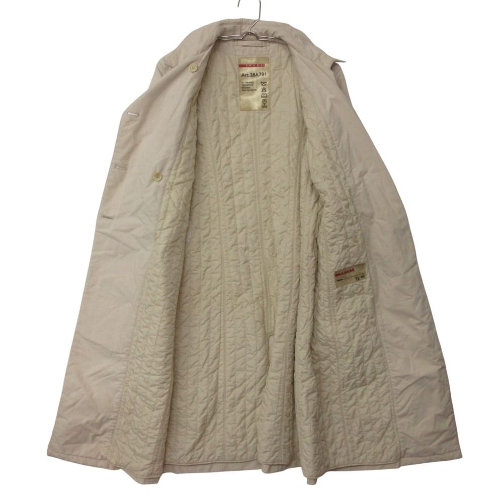 Prada Sports Trench Coat Nylon Polyester Long Light Beige — view 3
