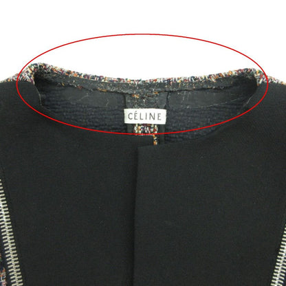 Celine Collarless Jacket by Phoebe Philo Era Tweed Zip Contrast Resort 2010 — view 4
