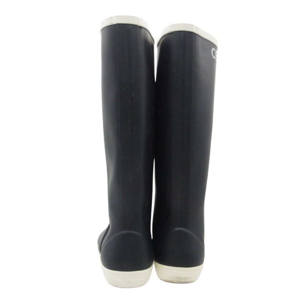 Celine Boots Rain Rubber Logo Shoes Navy — view 3