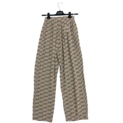 Balenciaga Pants BB Monogram Silk Homewear Pajama Fly Button Brown — view 2