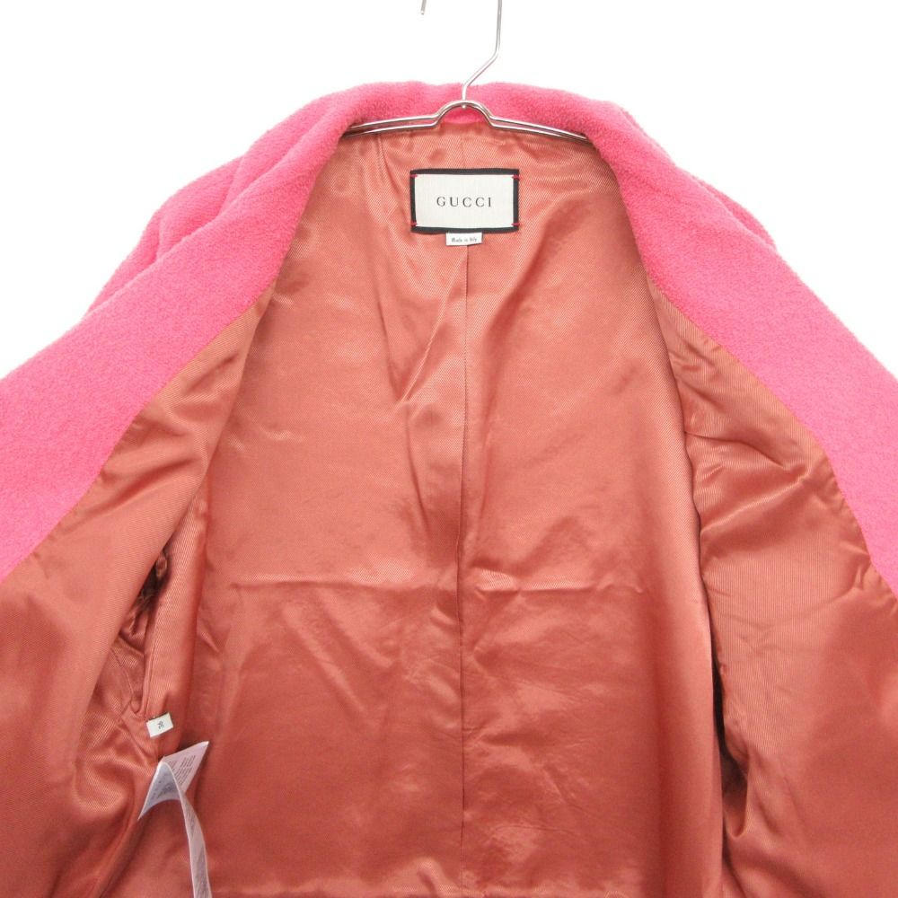 Gucci Tailored Jacket Tweed Blazer Interlocking G Button Pink — view 7